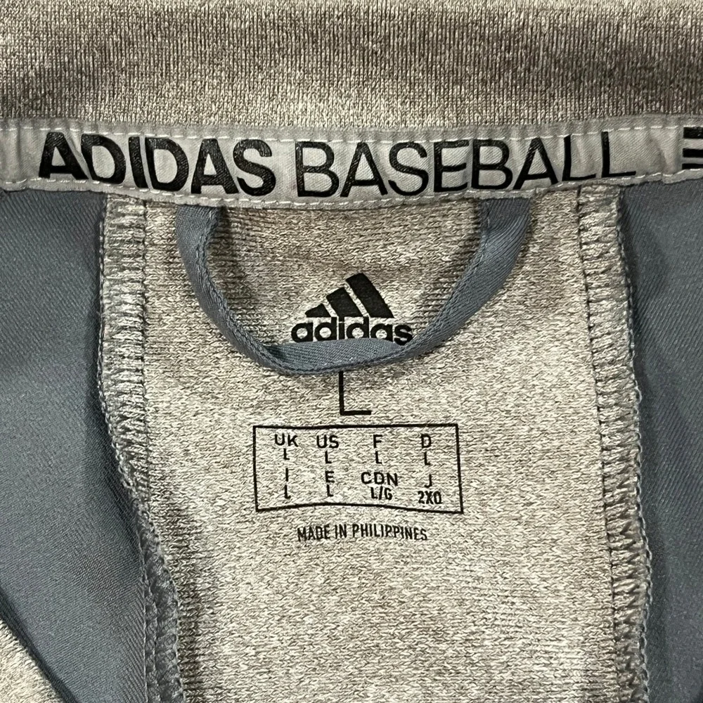 Adidas Baseball Pullover Mens L Grey 1/4 Zip Short Sleeve Training Wind Shirt